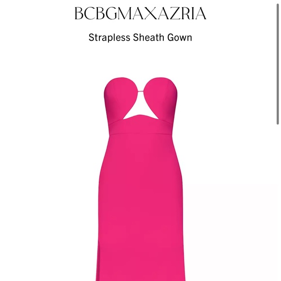 bcbg pink strapless dress Strapless 3D Floral Dress Hot Pink / 4